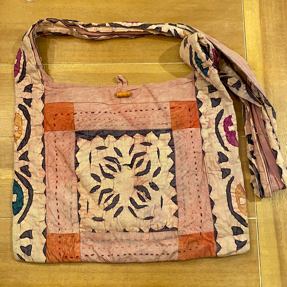 Adorable Batik dye quilted bag - handmade